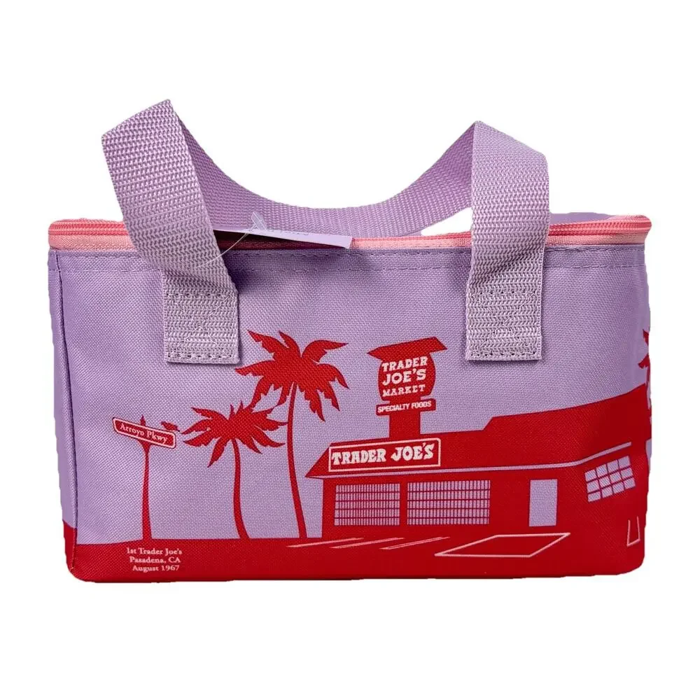 Trader Joe's Mini Insulated Bag Lavender Haze Pink Red NEW Limited Edition 2026